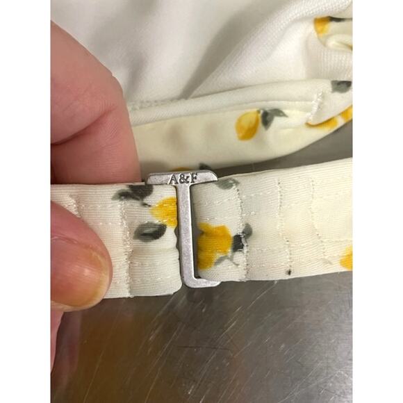 Abercrombie & Fitch Bikini Yellow Lemon Print High Waist Swimsuit Sz L - Picture 7 of 15